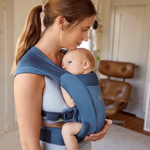 Marsupiu Ergobaby Embrace Blue, Mesh Răcoros - imagine 3