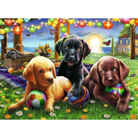 Puzzle Căței la Picnic, 100 piese Ravensburger - imagine 2