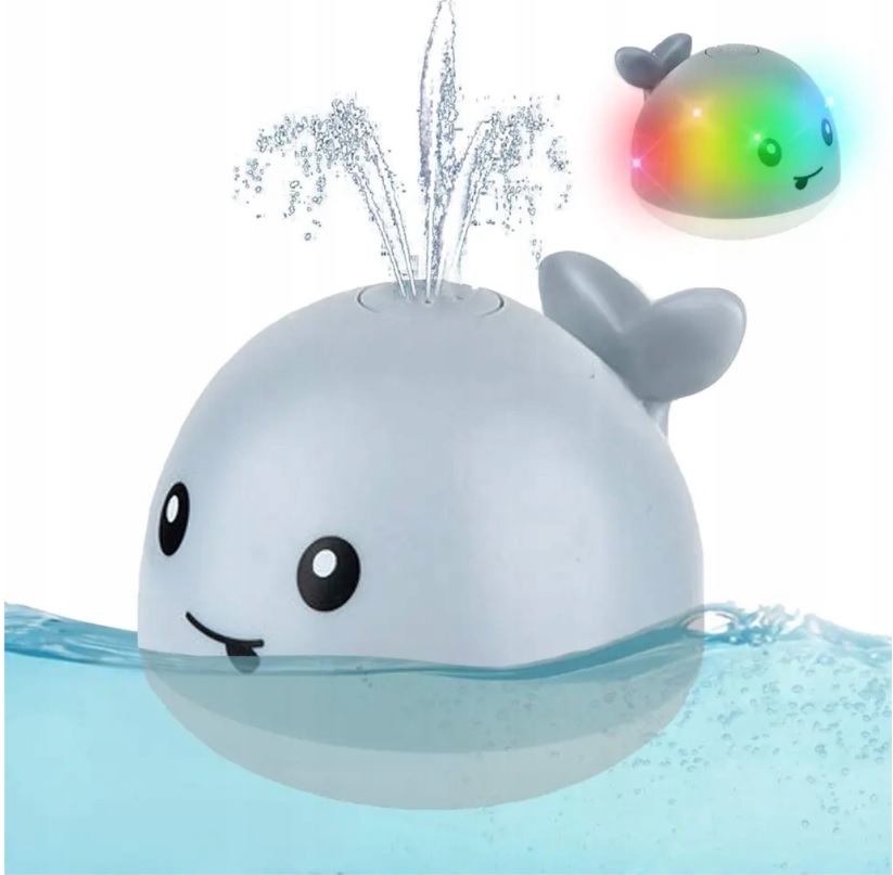 Jucărie Baie Matadi Shining Whale Grey - imagine 4