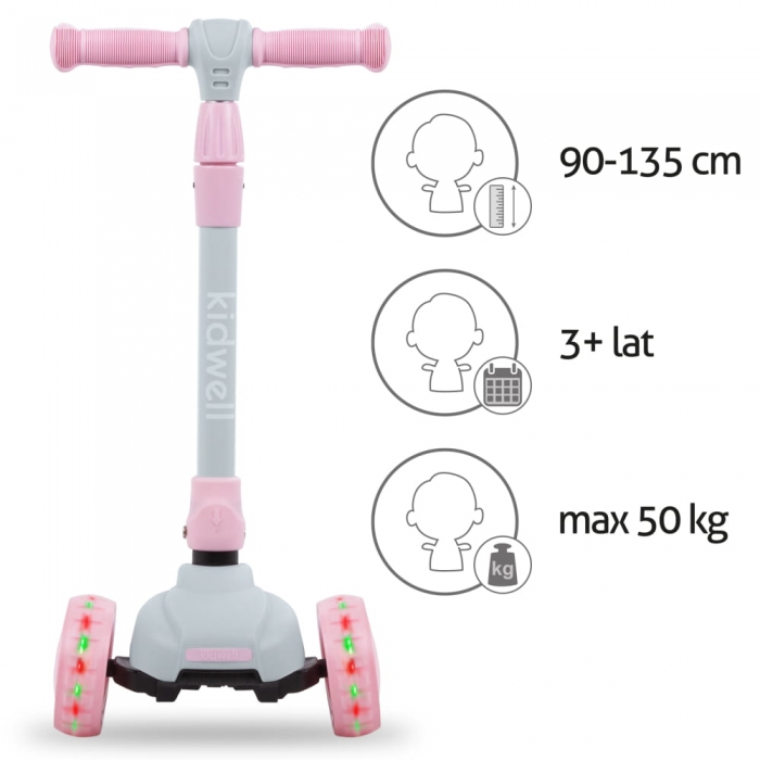 Trotineta Kidwell Jax Pliabilă 3 Roți LED - imagine 2