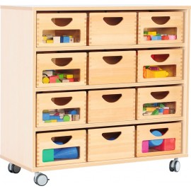 Dulap D cu 3 rafturi, pe roti Flexi - Moje Bambino - imagine 3
