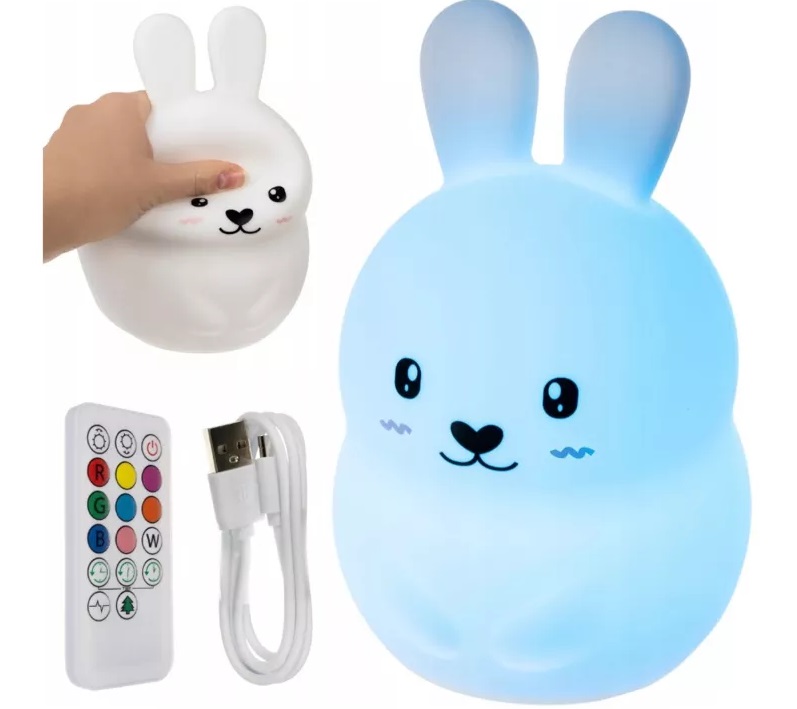 Lampa Veghe Iepuras Nicekids LED 9 Culori - imagine 3
