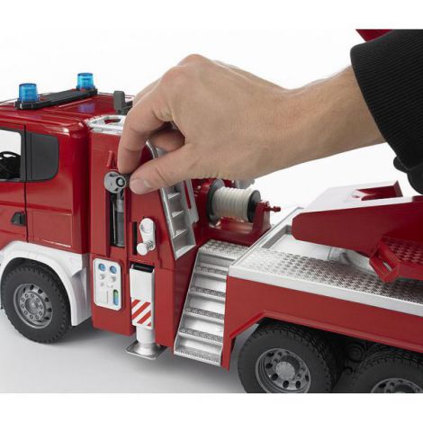 Camion Pompieri Scania Bruder cu Scara și Apă - imagine 8