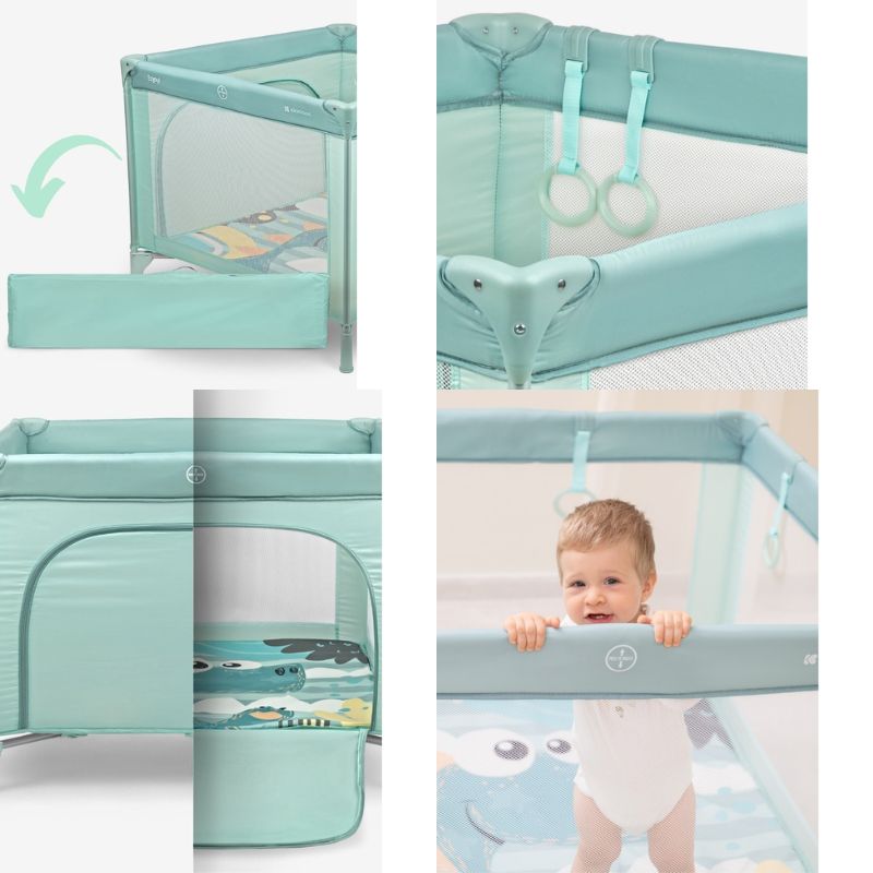 Tarc Kikkaboo Enjoy Beige Bear, pliere compactă și saltea - imagine 7