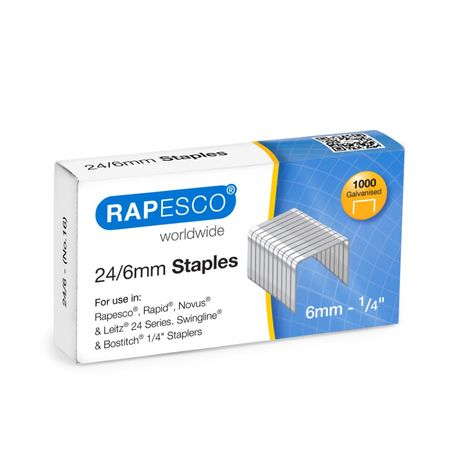 Capse 24/6 Rapesco, 1000 bucati, galvanizate