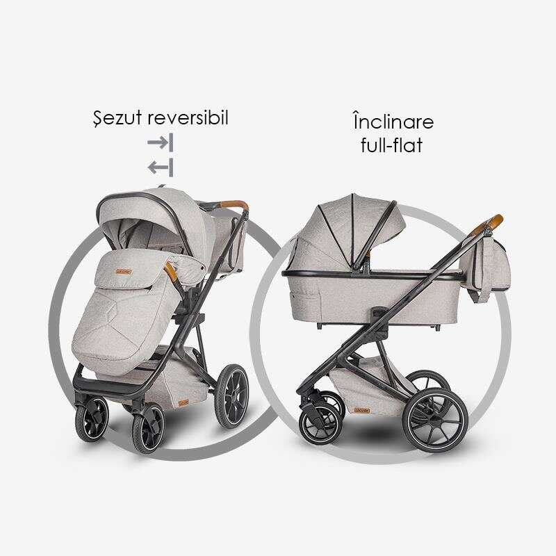 Coccolle Nessia 2in1, Roti Cauciuc, Negru - imagine 3