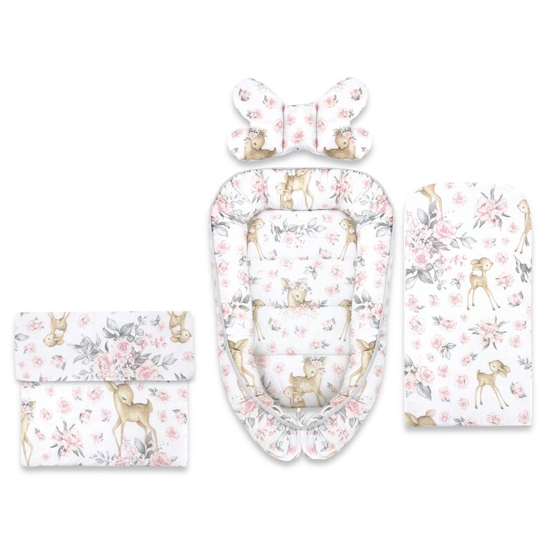 Set 4 în 1 Cos Bebelus MimiNu Sweet Deer Pink