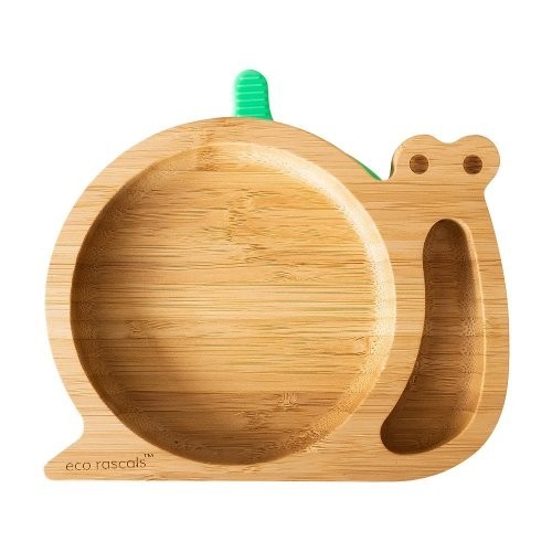 Farfurie Bambus Melc Verde Eco Rascals Antiderapantă