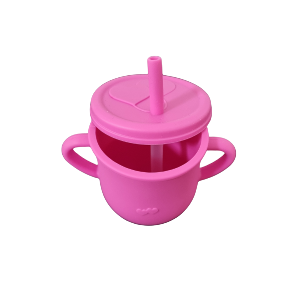 Cana Silicon Oaki cu Pai si Manere, 200ml, Fucsia