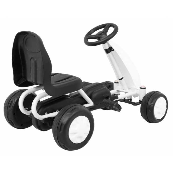 Gokart Kart Pedale Copii Alb - Aventură Sigură