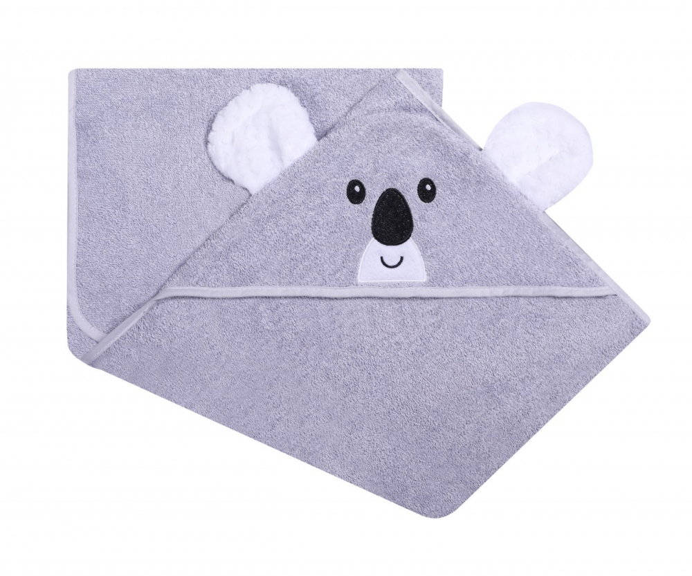 Prosop de baie cu gluga Grey Koala | Duetbaby