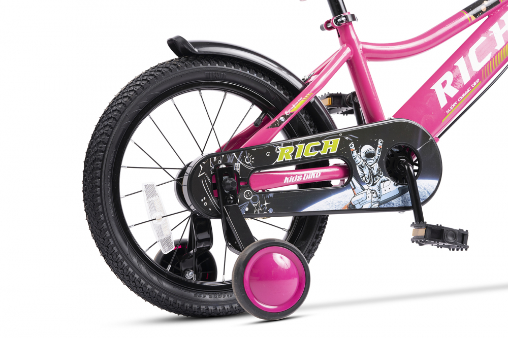 Bicicleta Rich Bike 14" RozAlb 3-5 Ani - imagine 4