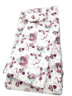 Lenjerie Patut 5 Piese Maxi 140x70 cm Printese Alb