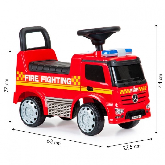 Masinuta Mercedes Pompieri Ecotoys, 1 An+, Rosu - imagine 8