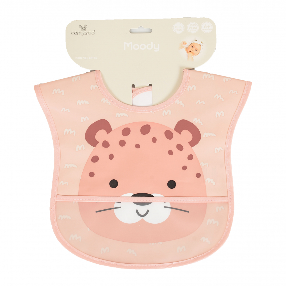 Baveta Cangaroo Moody Pink cu buzunar colectare - imagine 3