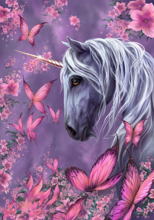 Tablou Diamante Unicorn Krista 40x50 cm cu Rama
