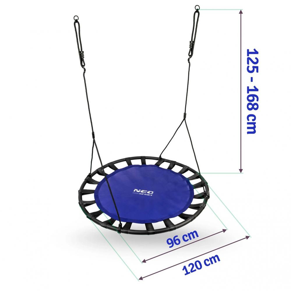 Leagan tip cuib Neo-Sport, 150 kg, Albastru - imagine 8