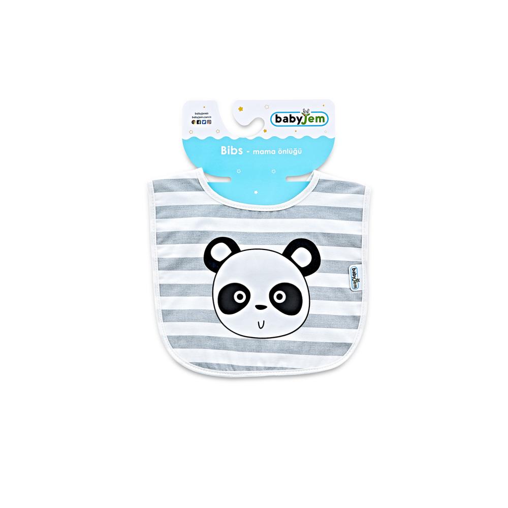 Baveta BabyJem Panda Grey, Moale și Confortabilă
