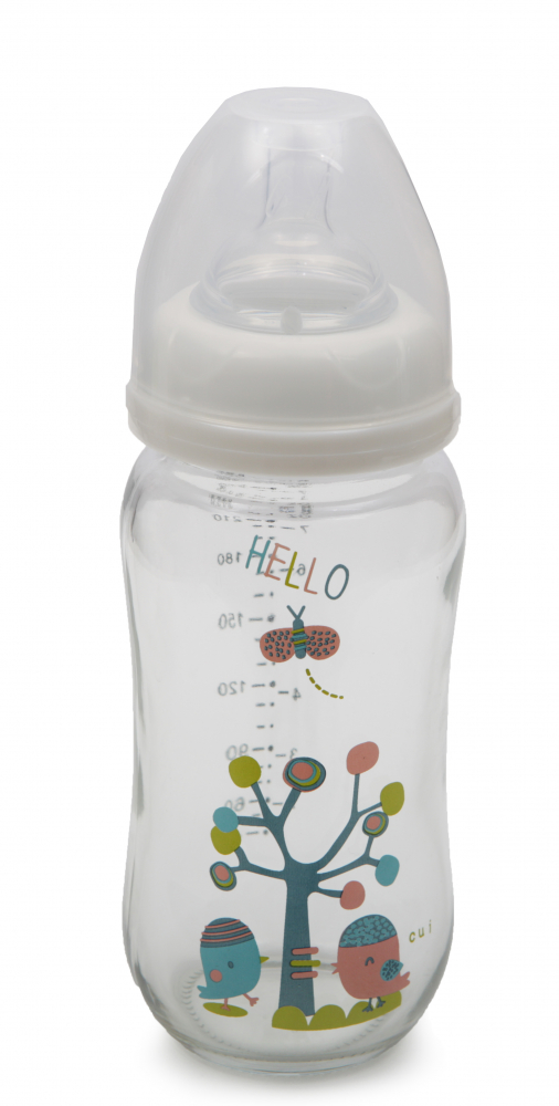 Biberon Sticlă Cangaroo Hello 240ml Gât Larg - imagine 2