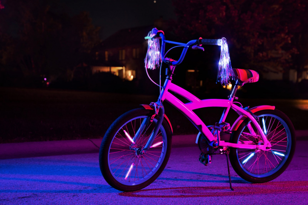 SpinBrightz Lumini LED Roti Bicicleta Roz - imagine 3