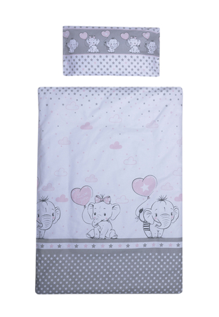 Lenjerie Patut Bebe Royal 3 Piese Elefant Roz