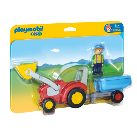 Playmobil 1.2.3 Tractor cu Remorcă