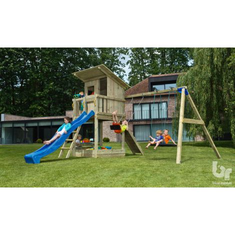 Spațiu Joacă Beach Hut BlueRabbit cu Tobogan și Leagăn - imagine 3