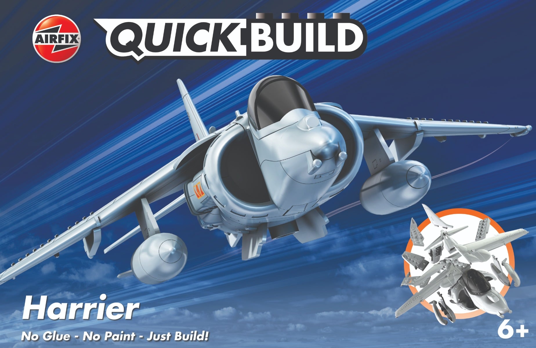 Set constructie Airfix Quickbuild Harrier, 27 piese