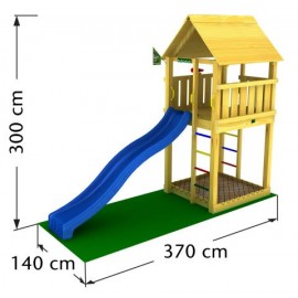 Spațiu de joacă Cabin Junglegym cu tobogan - imagine 3