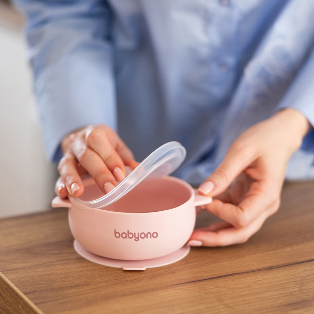 Bol Babyono Roz cu Ventuza - Alimentare Ușoară - imagine 5