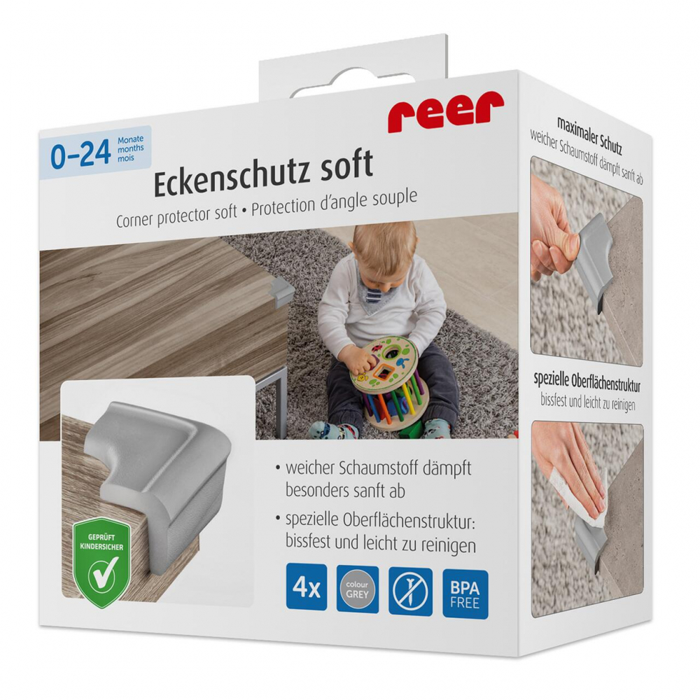 Set 4 Protectii Colturi Reer Spuma Gri - imagine 2