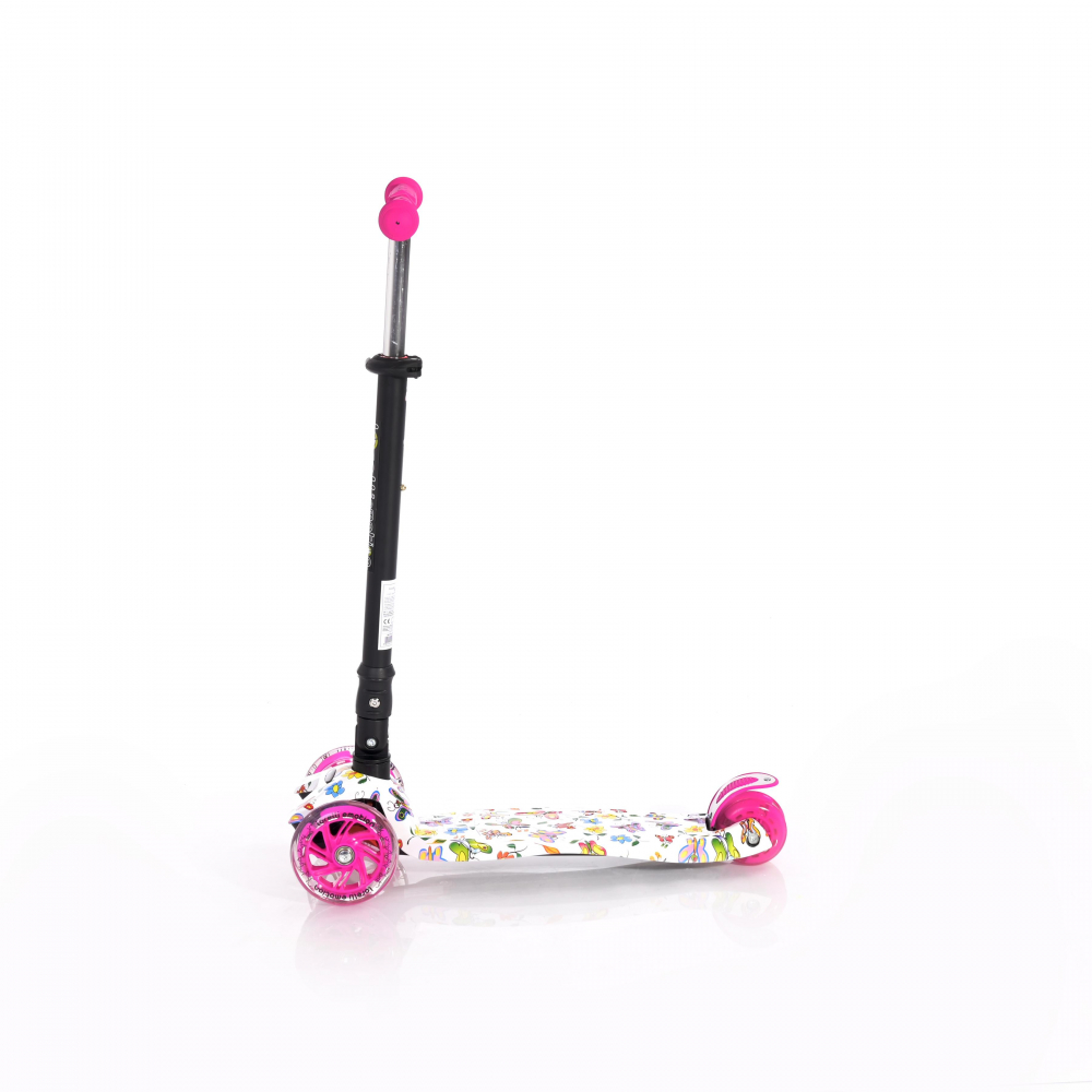 Trotineta Lorelli Pink Butterfly LED, Pliabilă - imagine 3