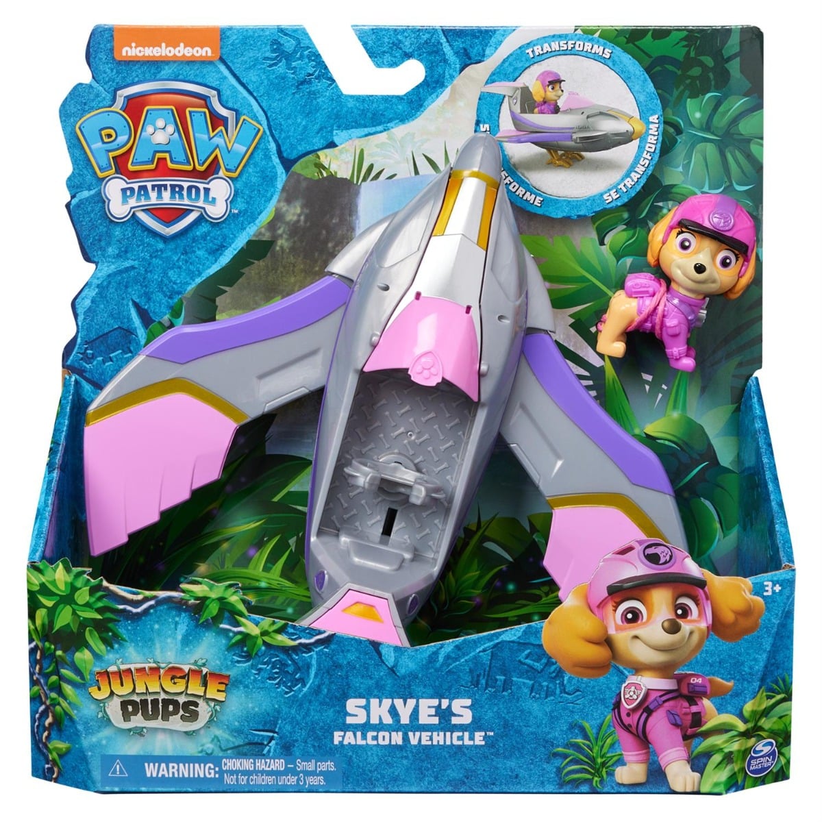 Masinuta Paw Patrol Jungle Pups Skye cu Transformare