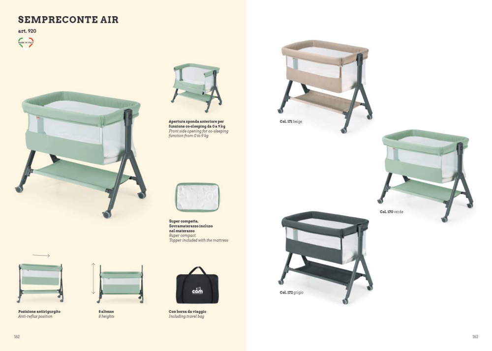 Patut Sempreconte Air Beige 2in1 Co-Sleeper Cam - imagine 3