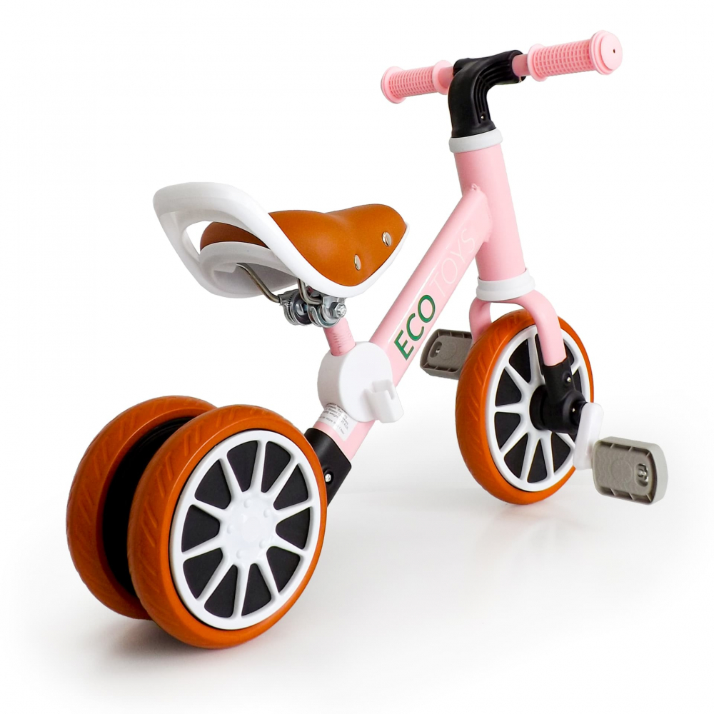 Tricicleta Ecotoys 3 in 1 Roz, Transformabilă - imagine 5