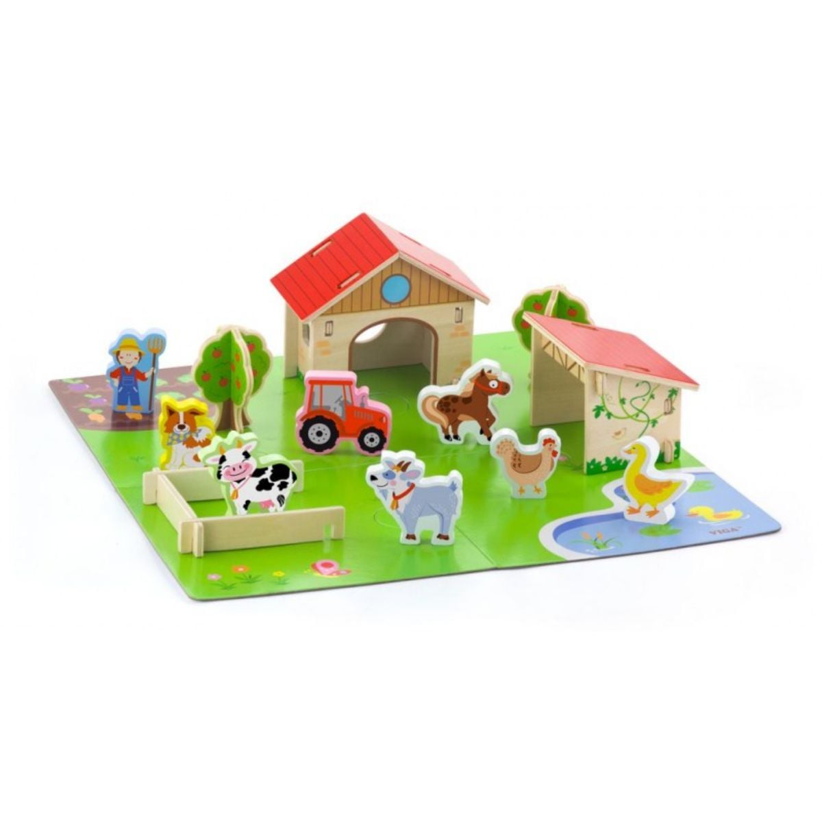 Ferma 3D Viga, Jucarie Lemn Montessori, 30 Piese