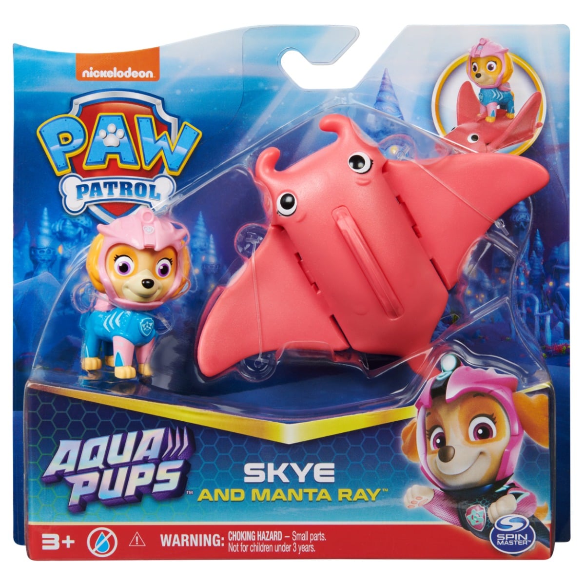 Figurina Paw Patrol Skye si Manta Ray Aqua Pups