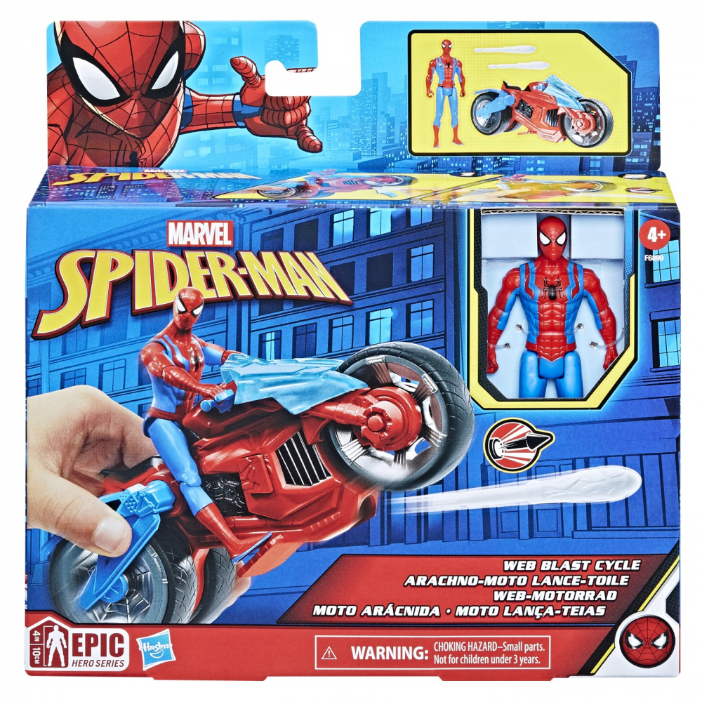 Spiderman Web Blast Cycle Hasbro Set Figurina
