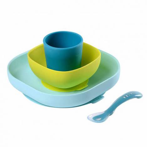 Set Masa Silicon Beaba 4 Piese cu Ventuza - imagine 9