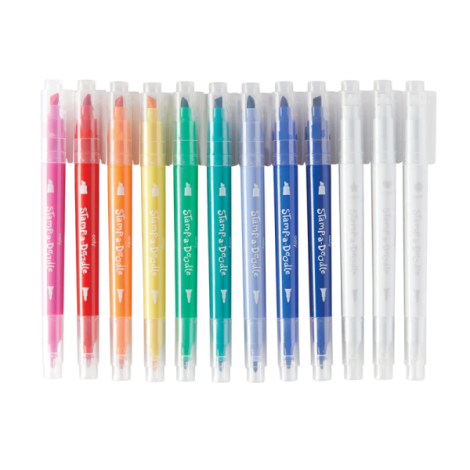 Carioci duble cu ștampile Ooly - 12 buc/set - imagine 5