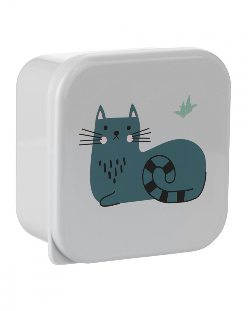 Set 4 cutii prânz Kikkaboo Kitty Cat Grey - imagine 6