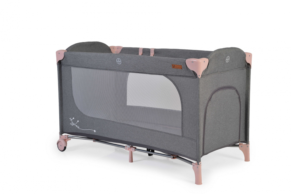 Patut pliabil Cangaroo SkyGlow Pink, 1 nivel - imagine 9