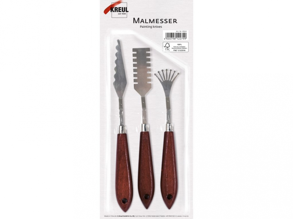 Set 3 Cutite Paletă Kreul pentru Ulei și Acril