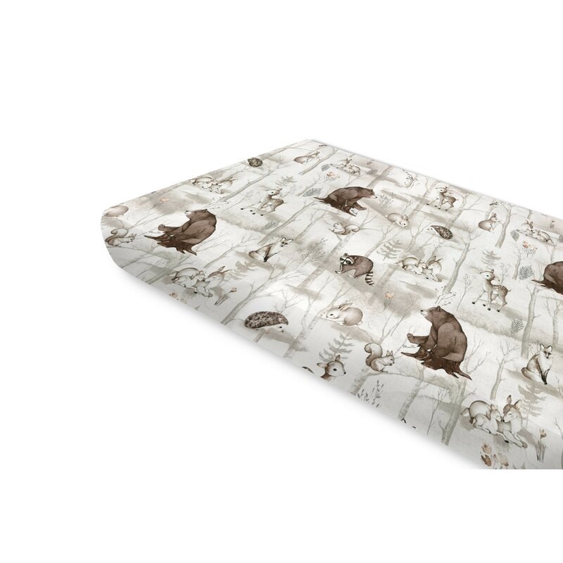 Cearceaf Elastic MimiNu Woodland 160x80 cm - imagine 4