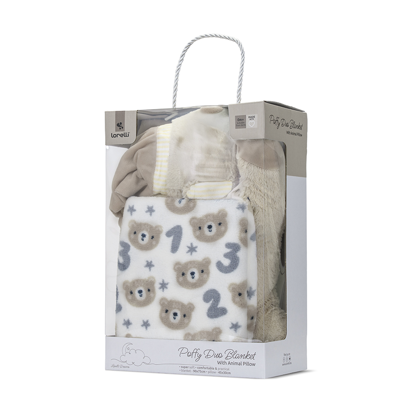 Set Lorelli Paturică Moale cu Pernuță Urs Bebe - imagine 4