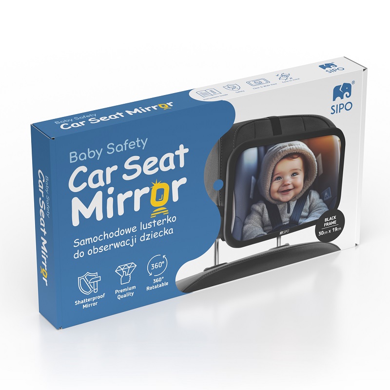 Oglinda Auto Sipo 360°, Supraveghere Bebe, Negru - imagine 6