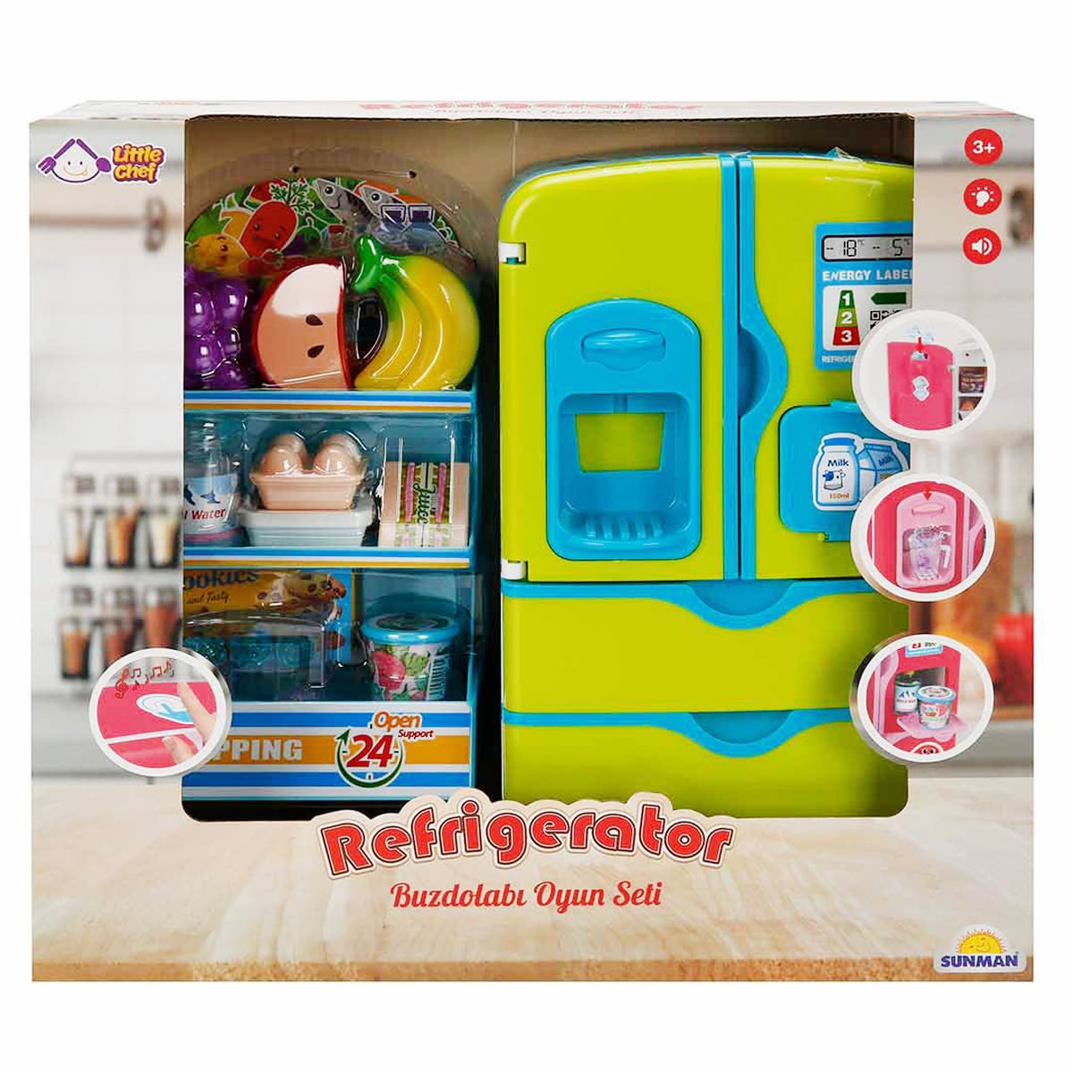 Frigider Little Chef Verde cu Accesorii