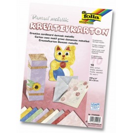 Carton Damask Metalizat Folia - Set 10 Coli - imagine 2