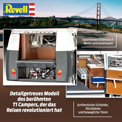 Revell VW T1 Camper Van 1:24 - Macheta de Colecție - imagine 5