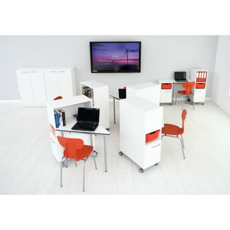 Masa triangulară Moje Bambino Easymove albă - imagine 4